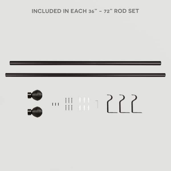 ATI Home Modern Layer 1" Adjustable Curtain Rod and Finial Set On Sale Bed Bath & Beyond